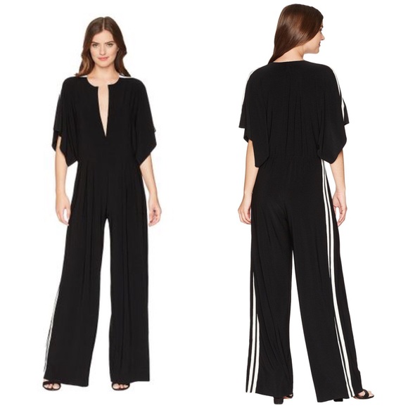 norma kamali side stripe jumpsuit
